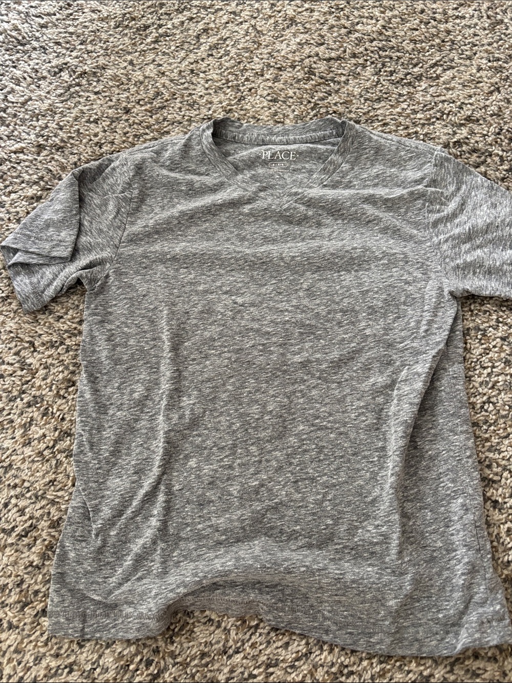 The Children's Place Heather Gray Short Sleeve V-Neck Tee